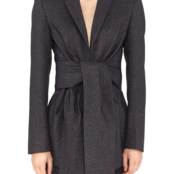 Acler Miller Wrap Belted Blazer Tweed New Women's Jacket Size 8